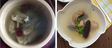 土鸡海参汤的做法