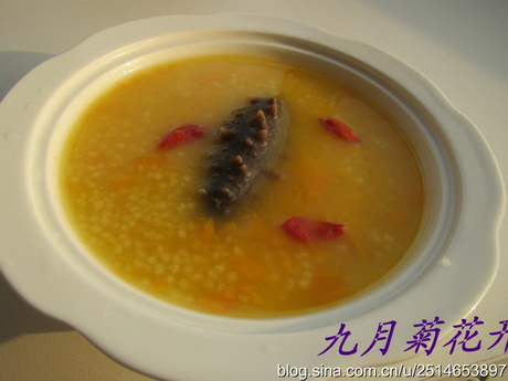 海参小米粥的做法